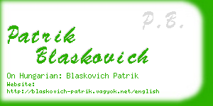 patrik blaskovich business card